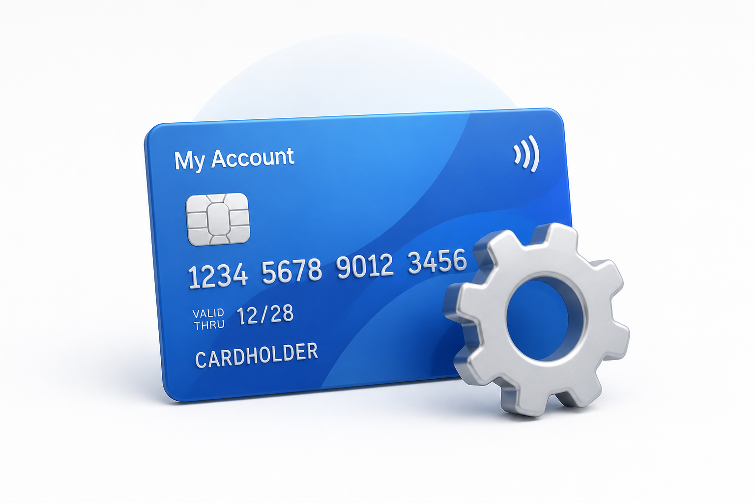 Credit card with account services gear